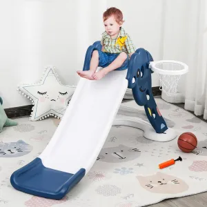 2-in-1 Toddlers HDPE Slide W/ Basketball Hoop