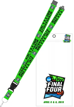 2019 NCAA Final Four March Madness Minneapolis Ticket Holder Lanyard & Pin Set