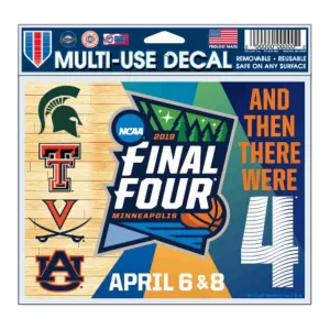 2019 NCAA Men's Basketball Final Four March Madness 4 Team Multi-Use Decal