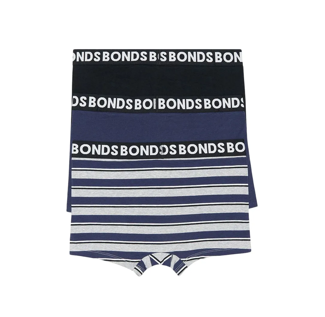 9 x Bonds Mens Everyday Trunks Underwear Black / Navy / Grey Undies