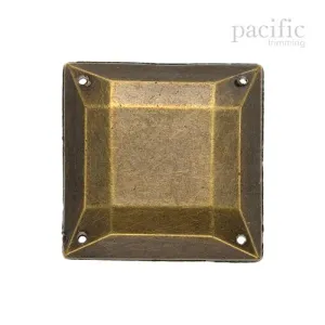 A Pack of 3pcs Square Acrylic Sew on Jewel in Antique Brass