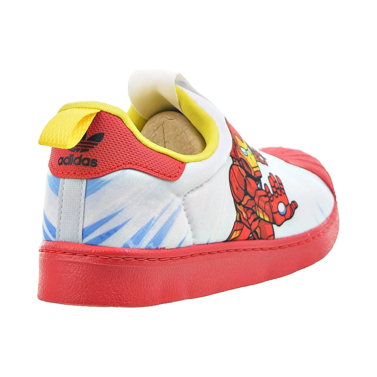 Adidas X Marvel Superstar 360 C "Iron Man" Little Kids' Shoes Cloud White-Red