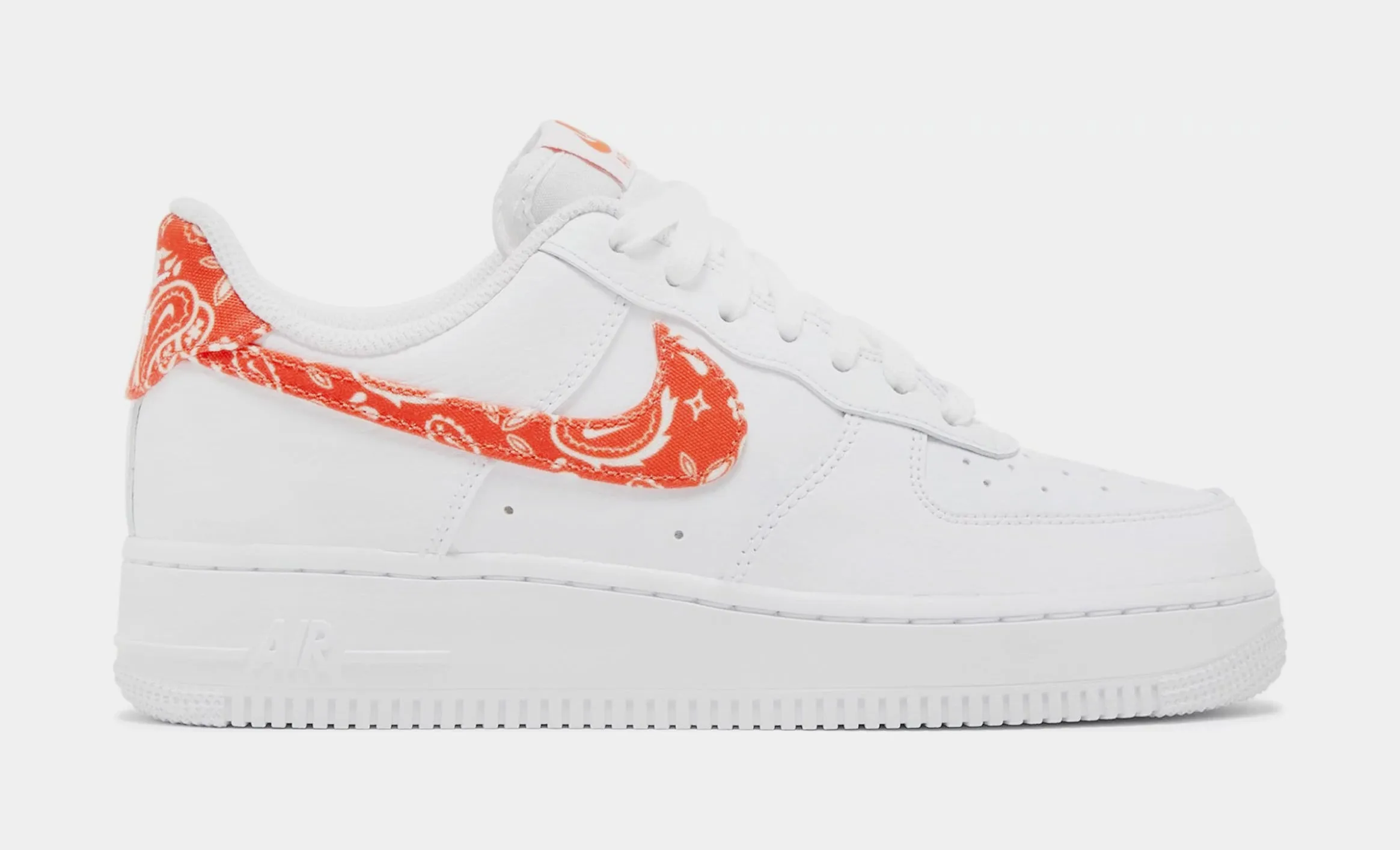 Air Force 1 Low Orange Paisley Womens Lifestyle Shoes (White/Orange)