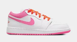 Air Jordan 1 Low Pinksicle Grade School Lifestyle Shoes (White/Pink)