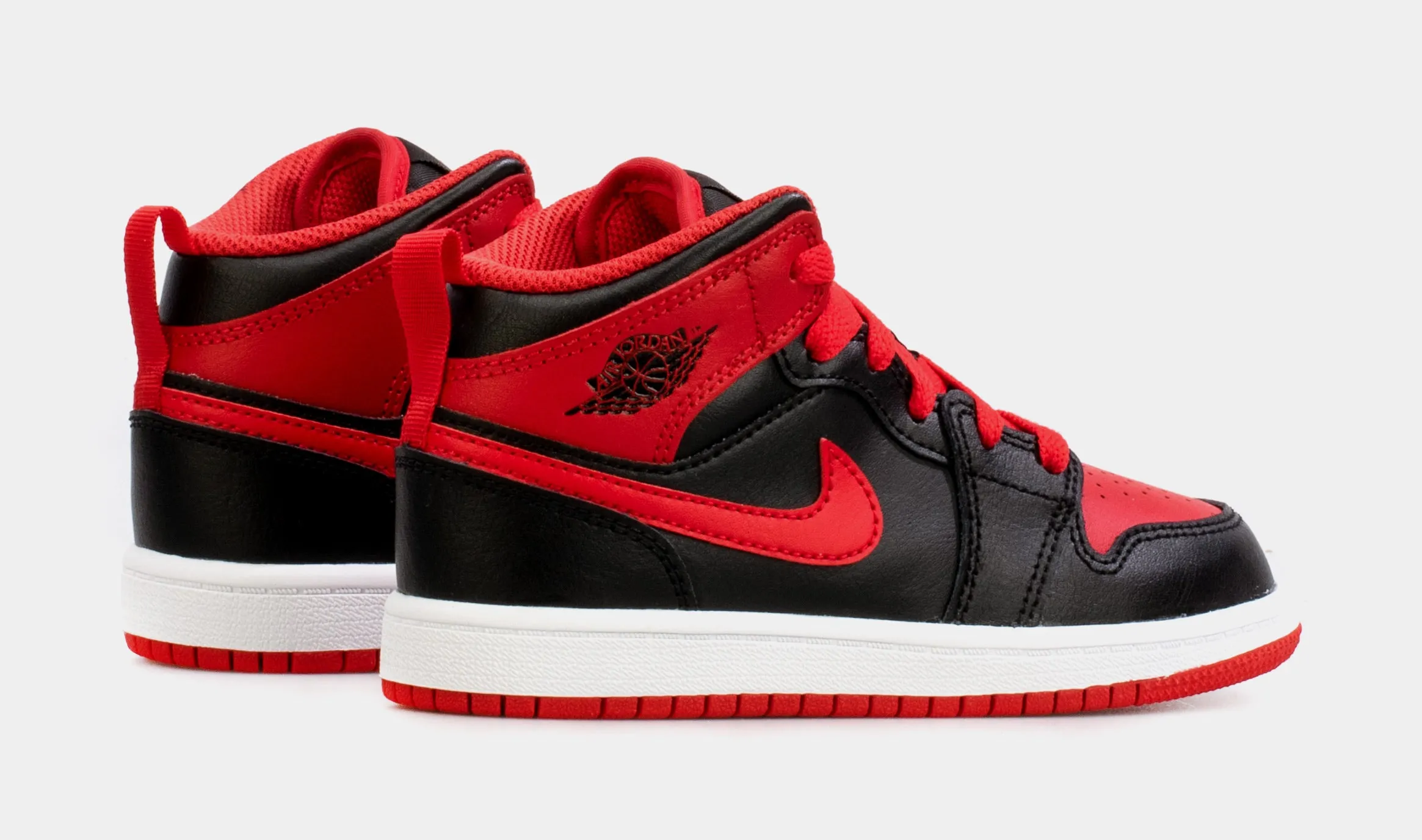 Air Jordan 1 Retro Mid Preschool Lifestyle Shoes (Black/Red)