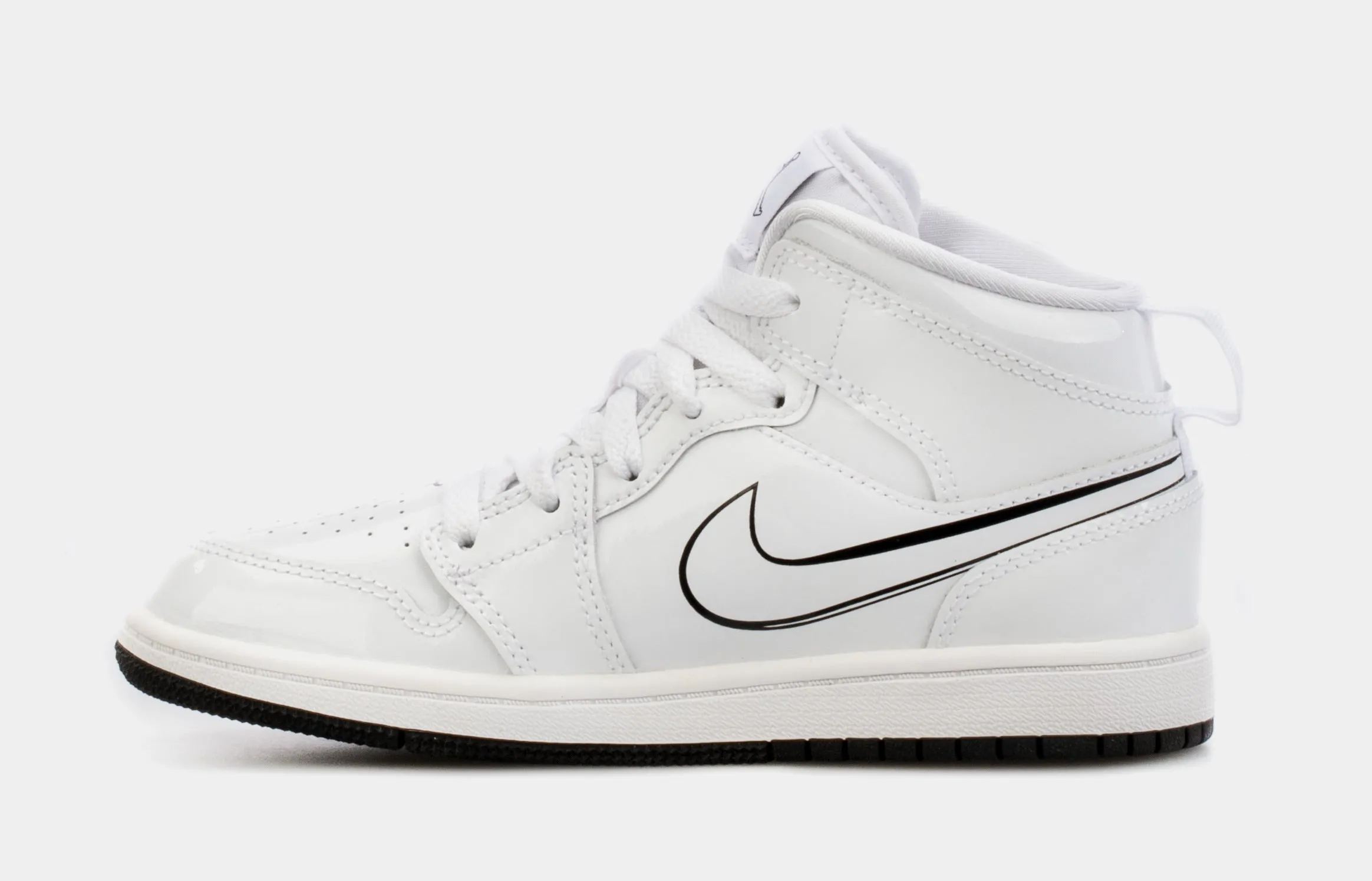 Air Jordan 1 Retro Mid Preschool Lifestyle Shoes (White)