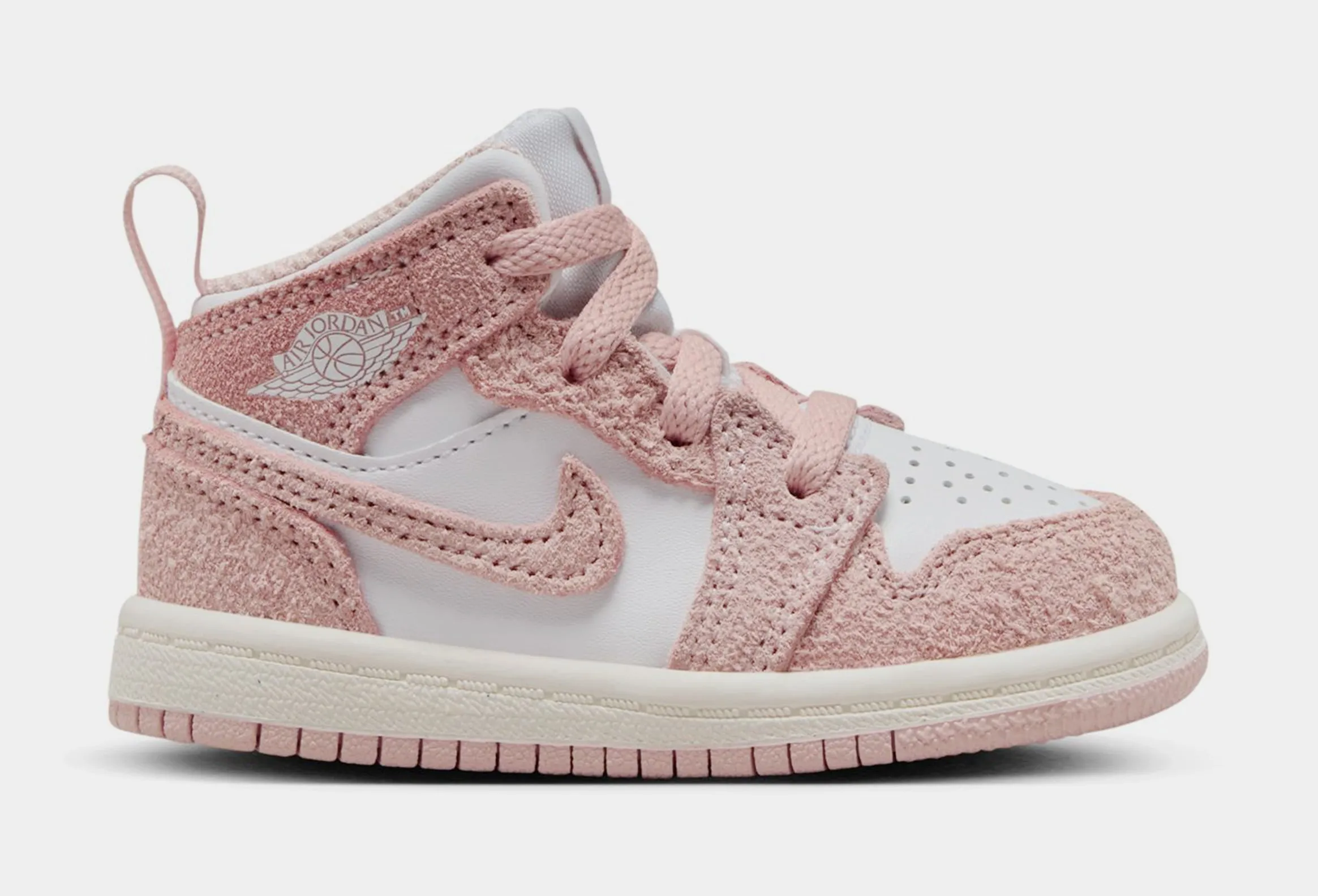 Air Jordan 1 Retro Mid SE Infant Toddler Lifestyle Shoes (White/Legend Pink/Sail)