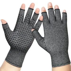 Arthritis Gloves for Women and Men for Pain -Compression Gloves for Swelling, Rheumatoid osteoarthritis,and Arthritis Hands（1 pair） (L) Grey Large (Pack of 1)