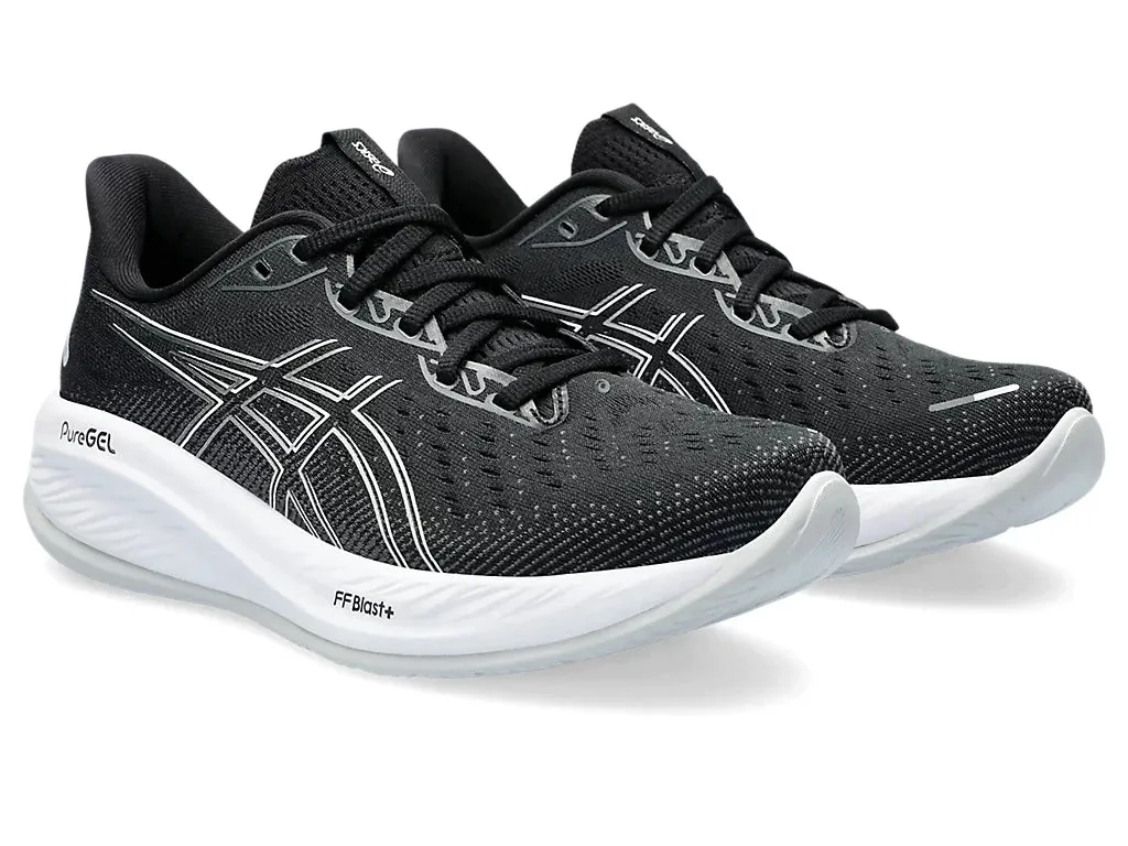 ASICS Womens Gel Cumulus 26 Wide- Black/Concrete (1012B600-002)