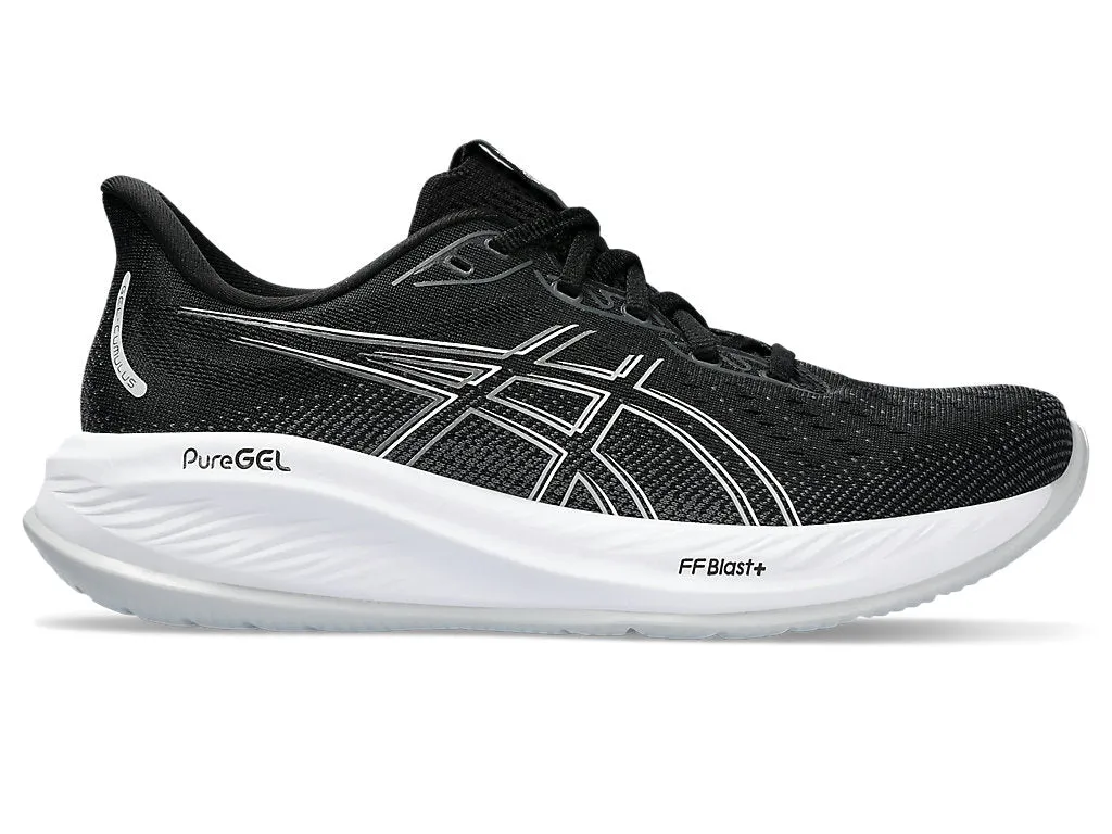 ASICS Womens Gel Cumulus 26 Wide- Black/Concrete (1012B600-002)