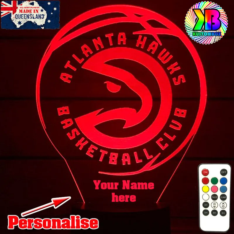 Atlanta Hawks Basketball Team 3D LED Night Light Lamp