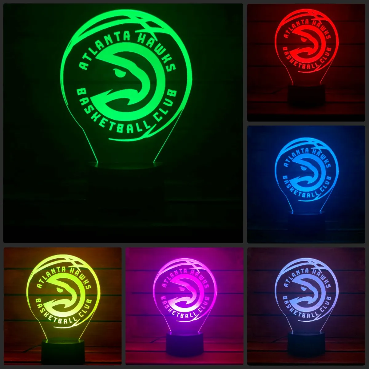 Atlanta Hawks Basketball Team 3D LED Night Light Lamp