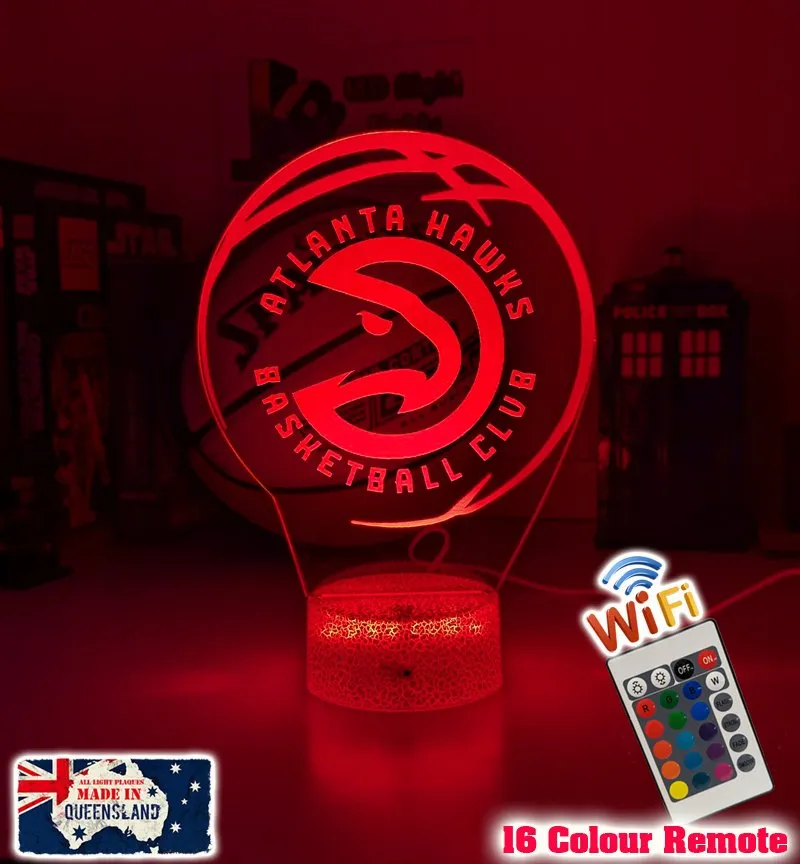 Atlanta Hawks Basketball Team 3D LED Night Light Lamp