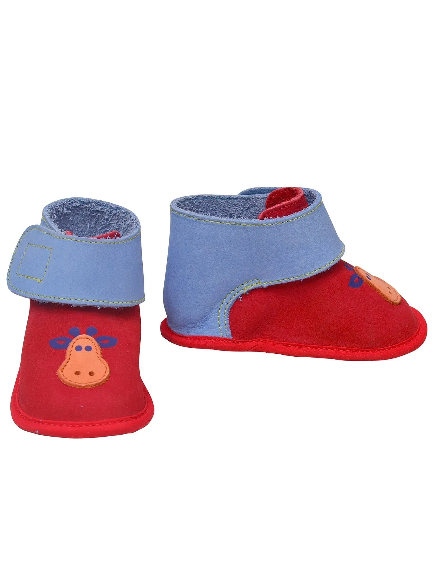 Baby Boys Red Blue Hook and Loop Giraffe Boots 1-4 Baby