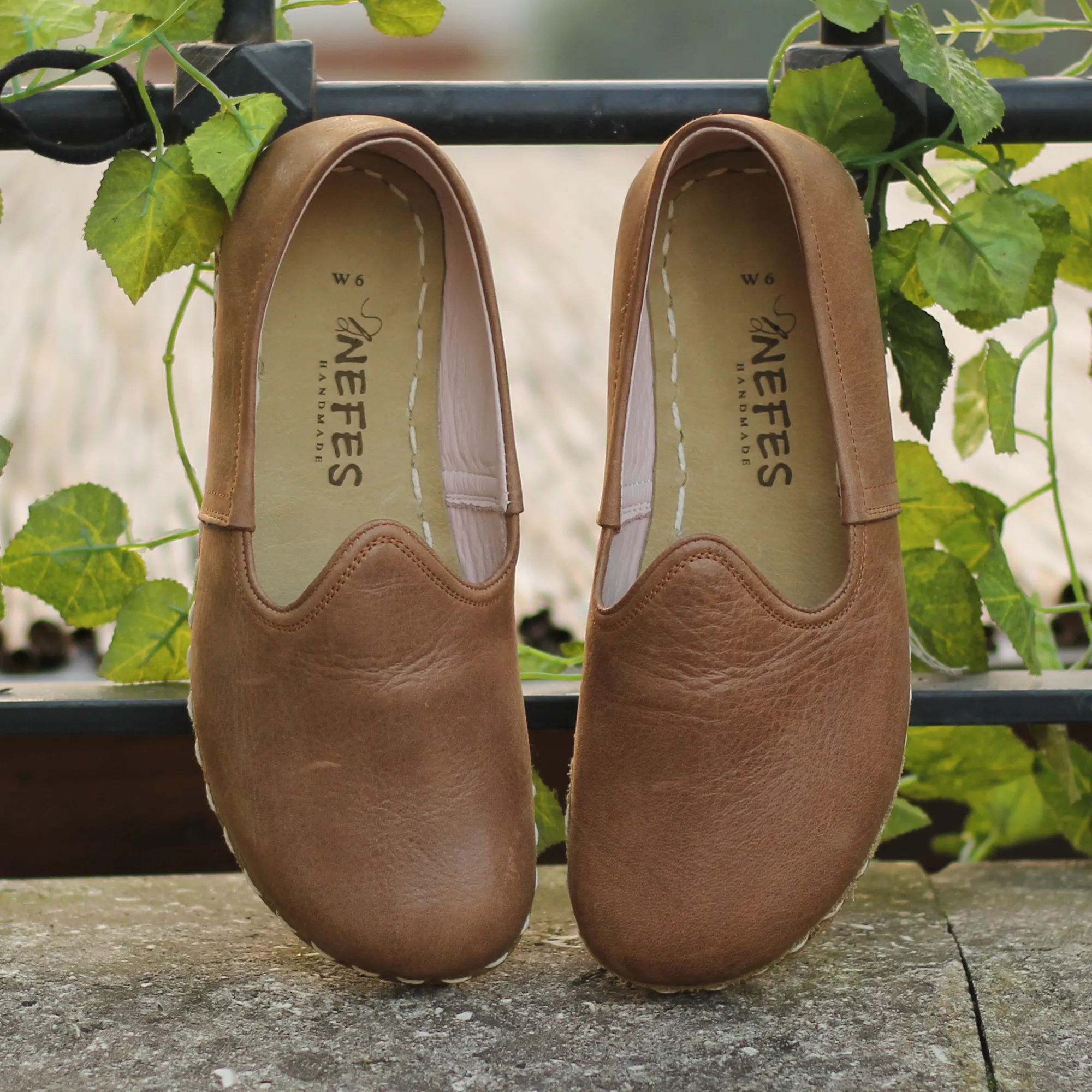 Barefoot Matte Brown Leather Shoes: Handmade For Men's