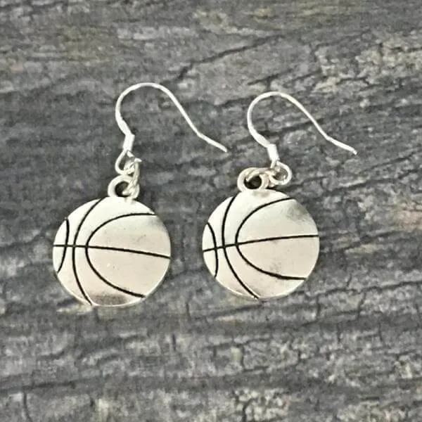 Basketball Charm Dangle Earrings