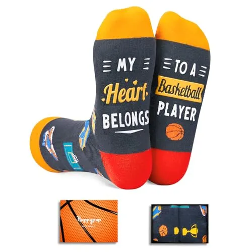 Basketball Gifts for Women Men Mom Dad Teen, Funny Novelty Basketball Socks