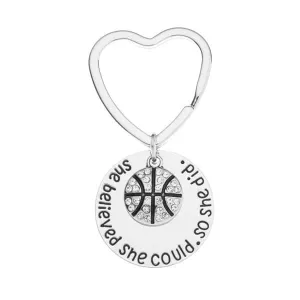 Basketball Keychain - Rhinestone She Believed She Could So She Did