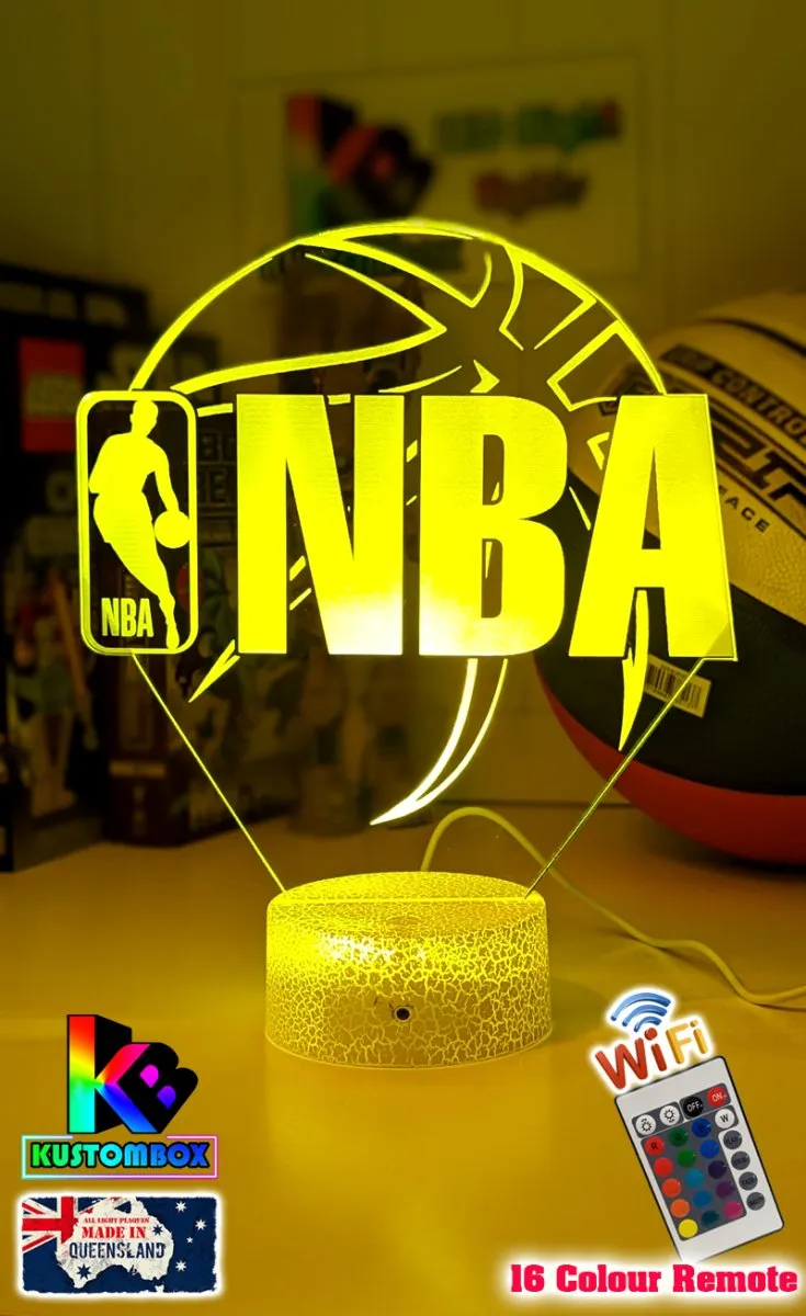 BASKETBALL LOGO 3D LED NIGHT LIGHT LAMP   REMOTE CONTROL