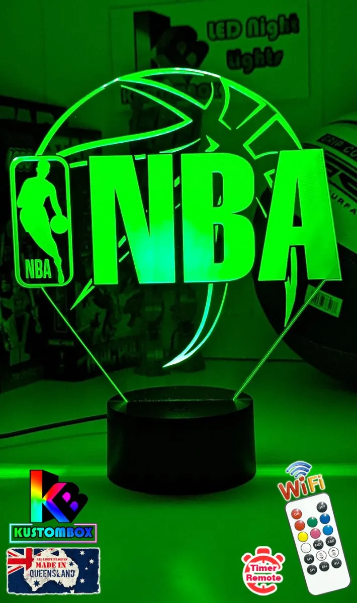 BASKETBALL LOGO 3D LED NIGHT LIGHT LAMP   REMOTE CONTROL