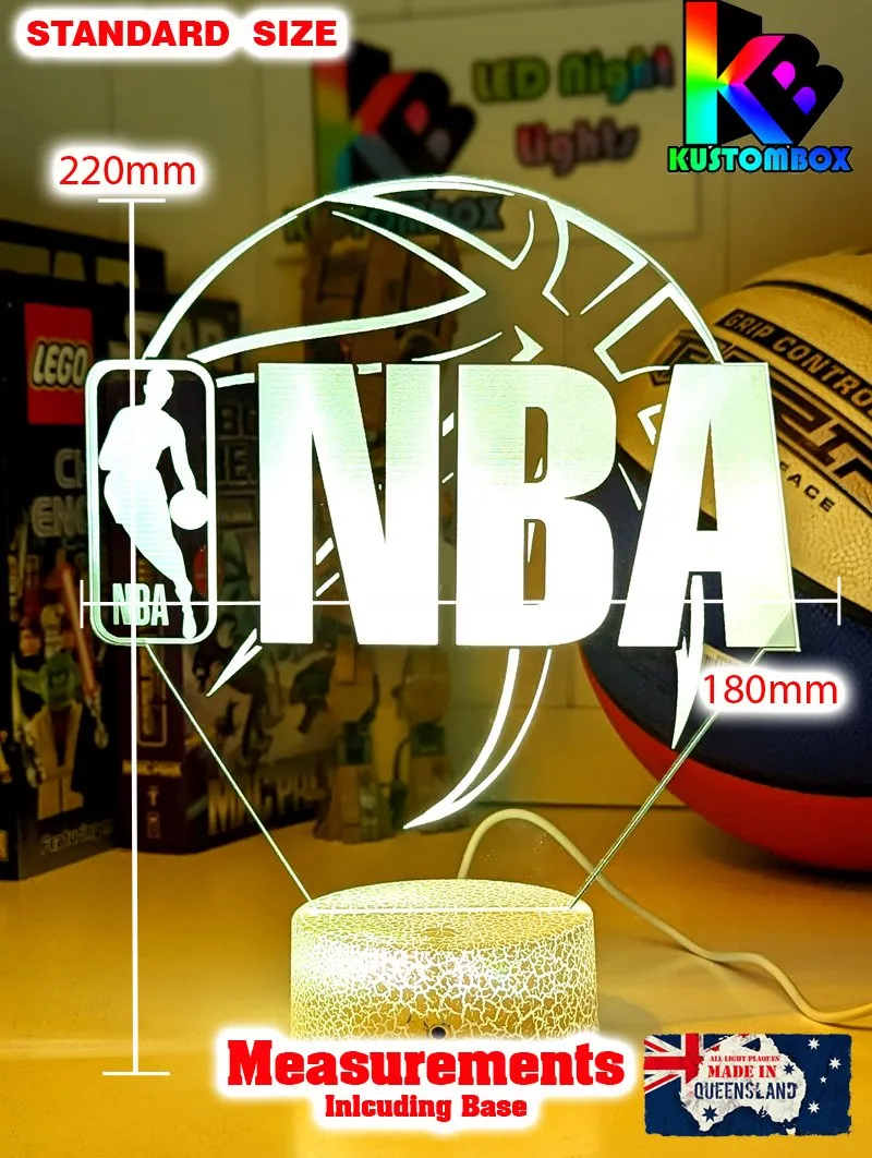 BASKETBALL LOGO 3D LED NIGHT LIGHT LAMP   REMOTE CONTROL