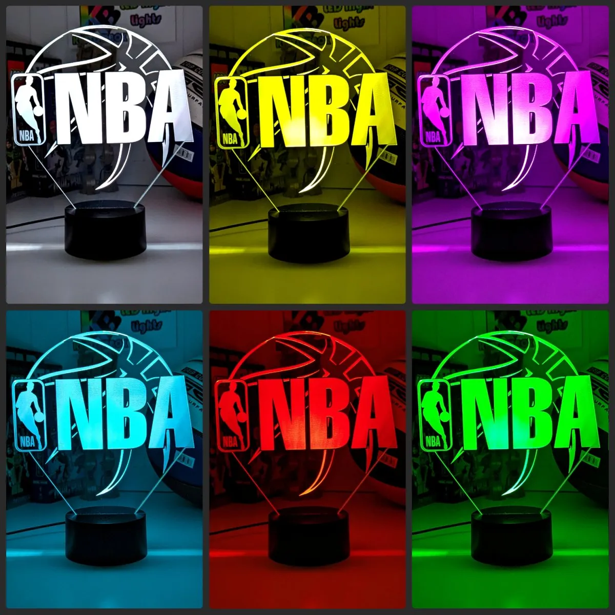 BASKETBALL LOGO 3D LED NIGHT LIGHT LAMP   REMOTE CONTROL