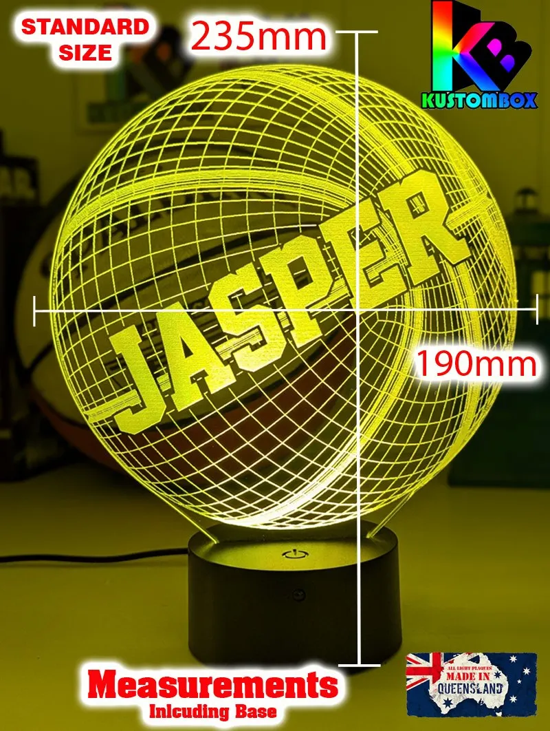 BASKETBALL PERONALISED NAME 3D LED Night Light Lamp