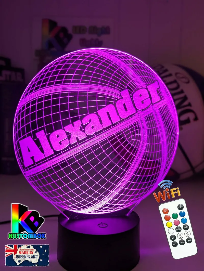 BASKETBALL PERONALISED NAME 3D LED Night Light Lamp