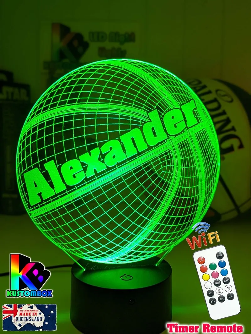 BASKETBALL PERONALISED NAME 3D LED Night Light Lamp