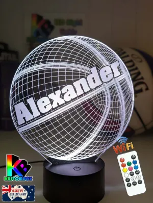 BASKETBALL PERONALISED NAME 3D LED Night Light Lamp