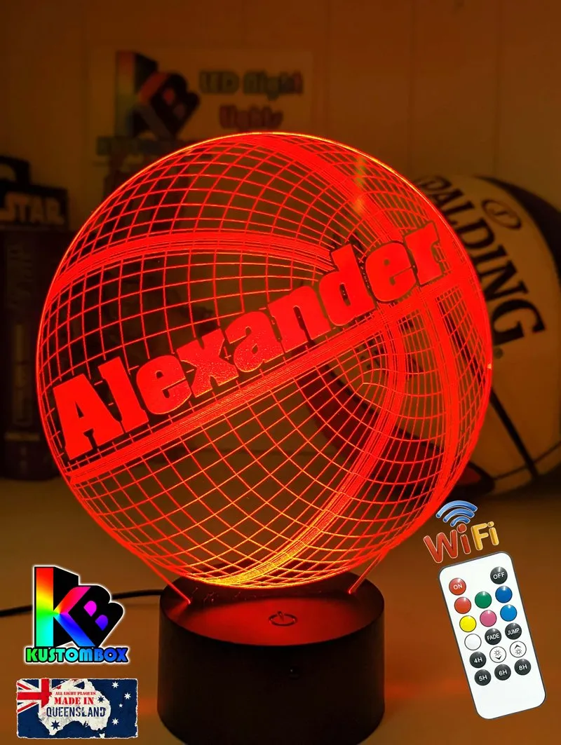 BASKETBALL PERONALISED NAME 3D LED Night Light Lamp