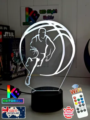 BASKETBALL PLAYER PERSONALISED NAME 3D LED Night Light Lamp