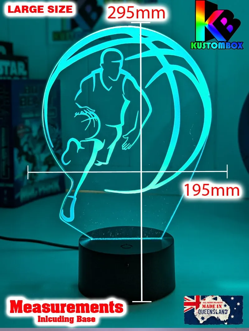 BASKETBALL PLAYER PERSONALISED NAME 3D LED Night Light Lamp