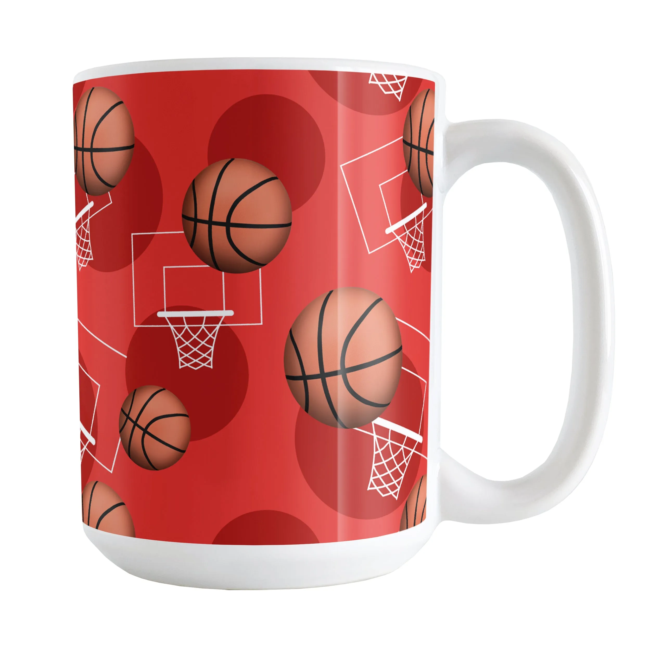 Basketball Themed Pattern - Red Basketball Mug