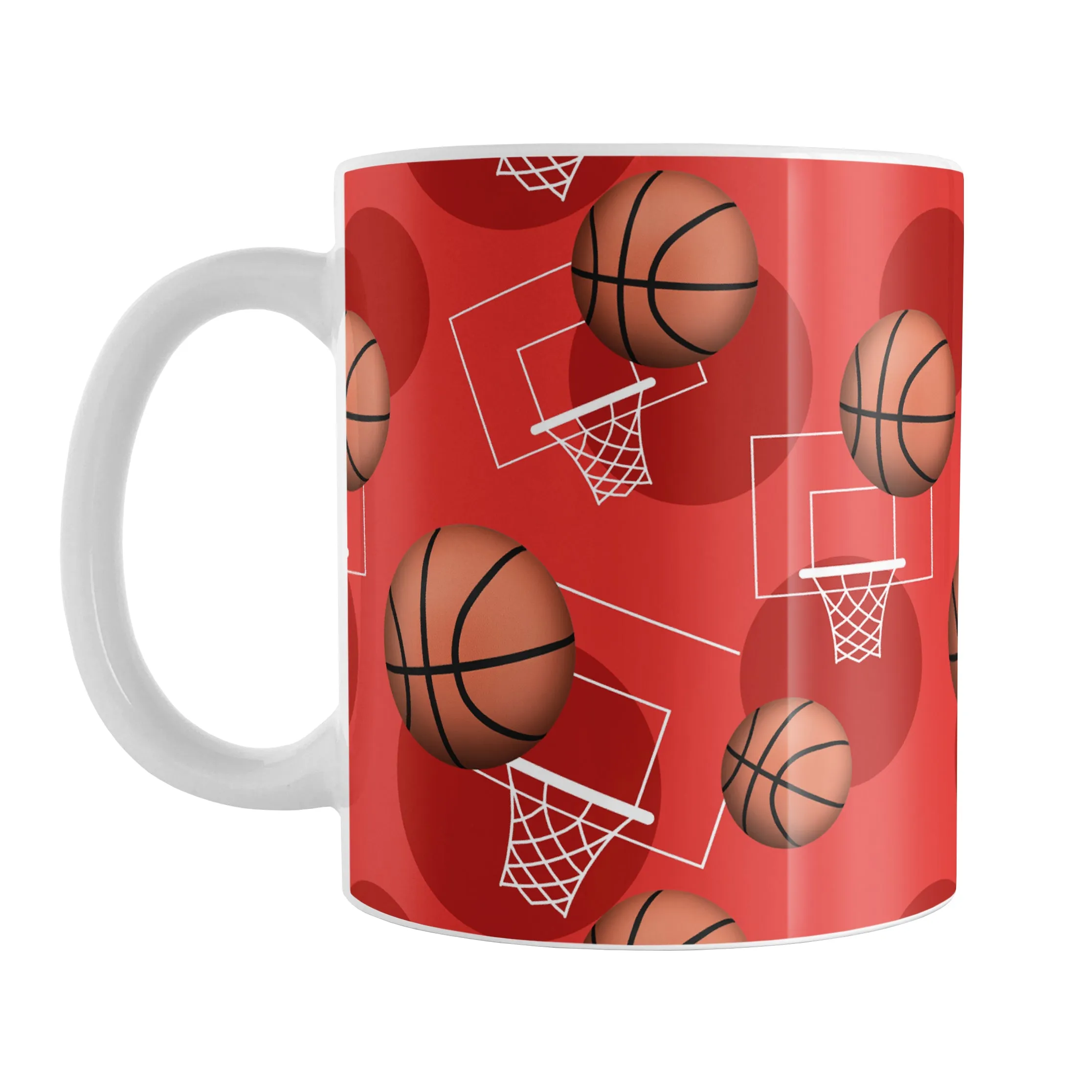 Basketball Themed Pattern - Red Basketball Mug