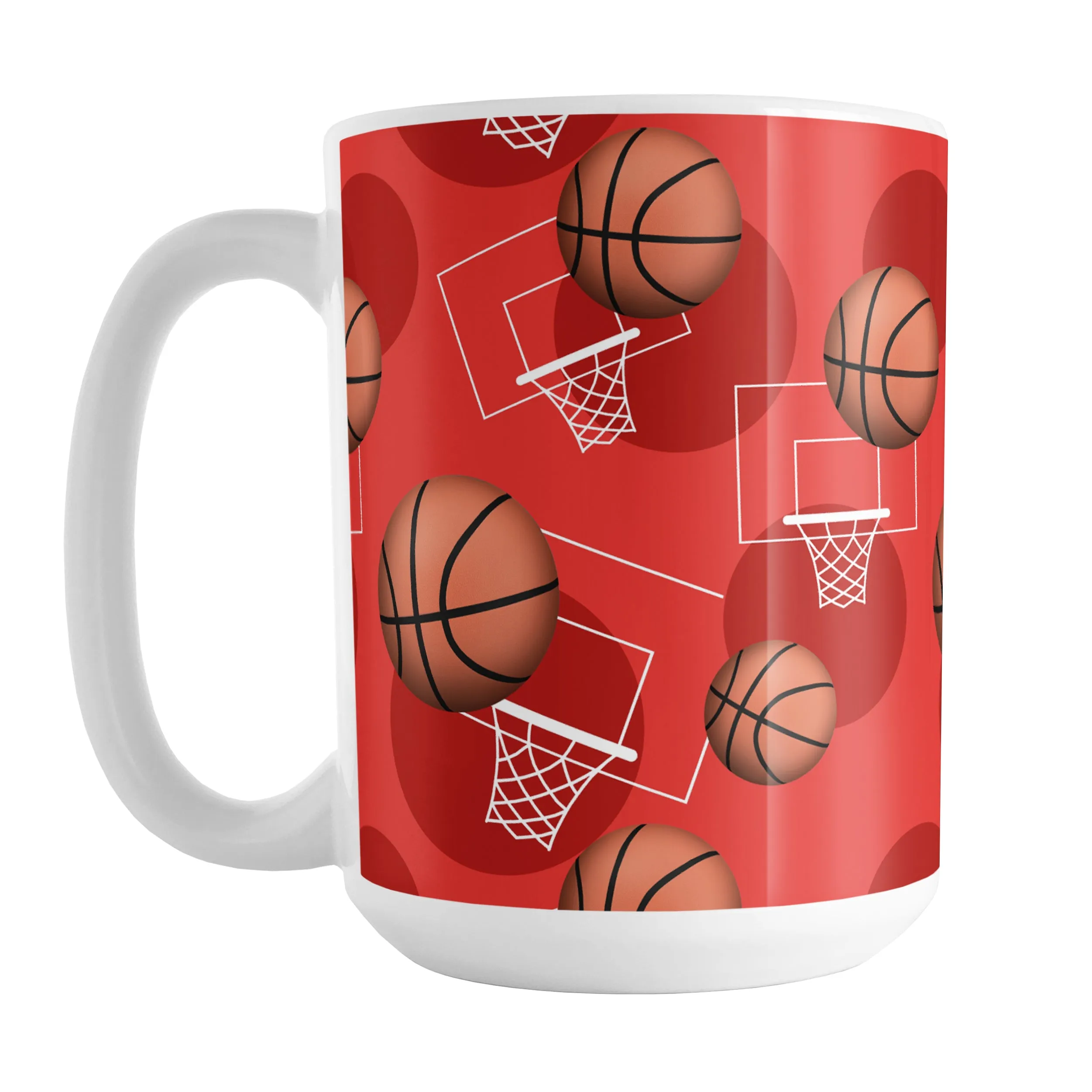 Basketball Themed Pattern - Red Basketball Mug