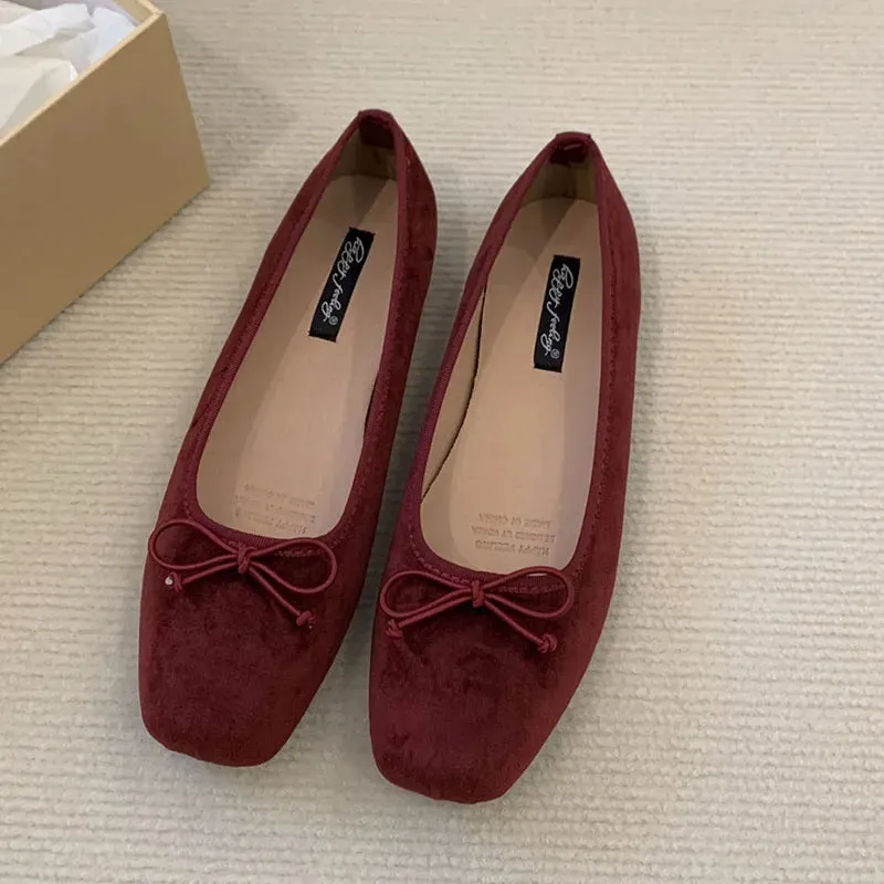 binfenxie  -  2024 Spring New Red Women Flat Shoes Fashion Round Toe Shallow Slip On Ballerinas Shoes Soft Flat Heel Casual Ballet Shoes