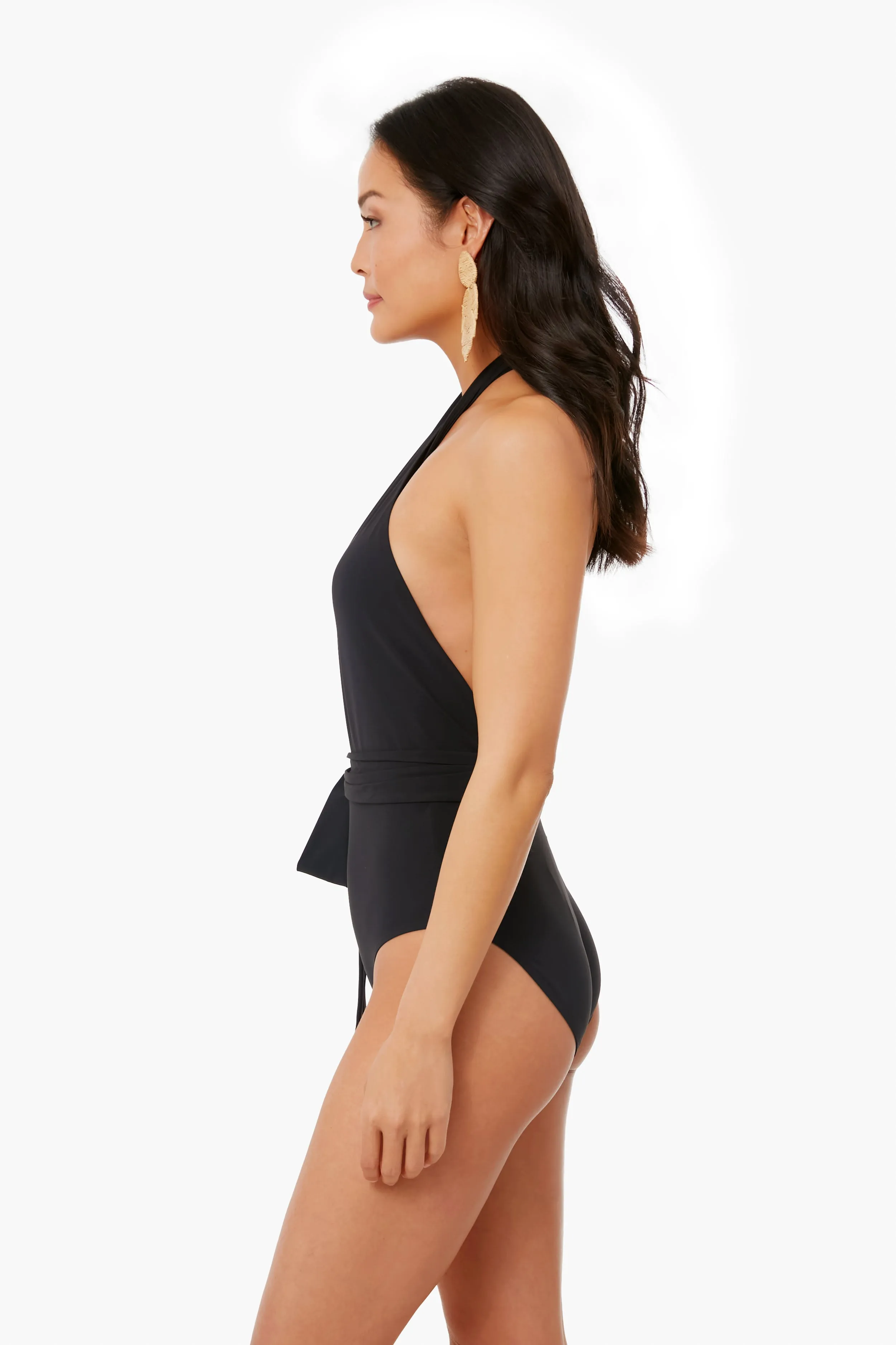 Black Wrap One-Piece