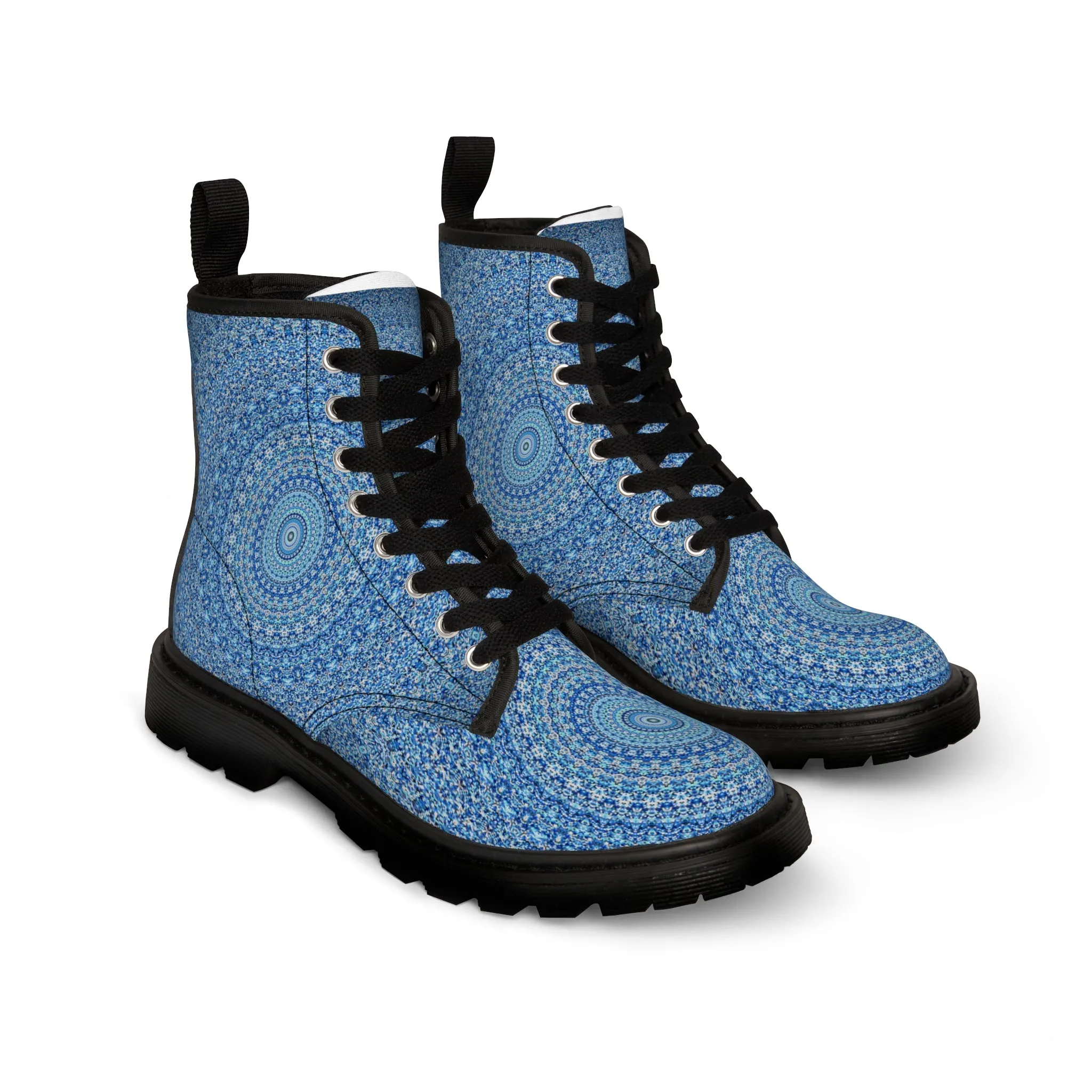 Blue Mandala - Inovax Woman's Canvas Boots