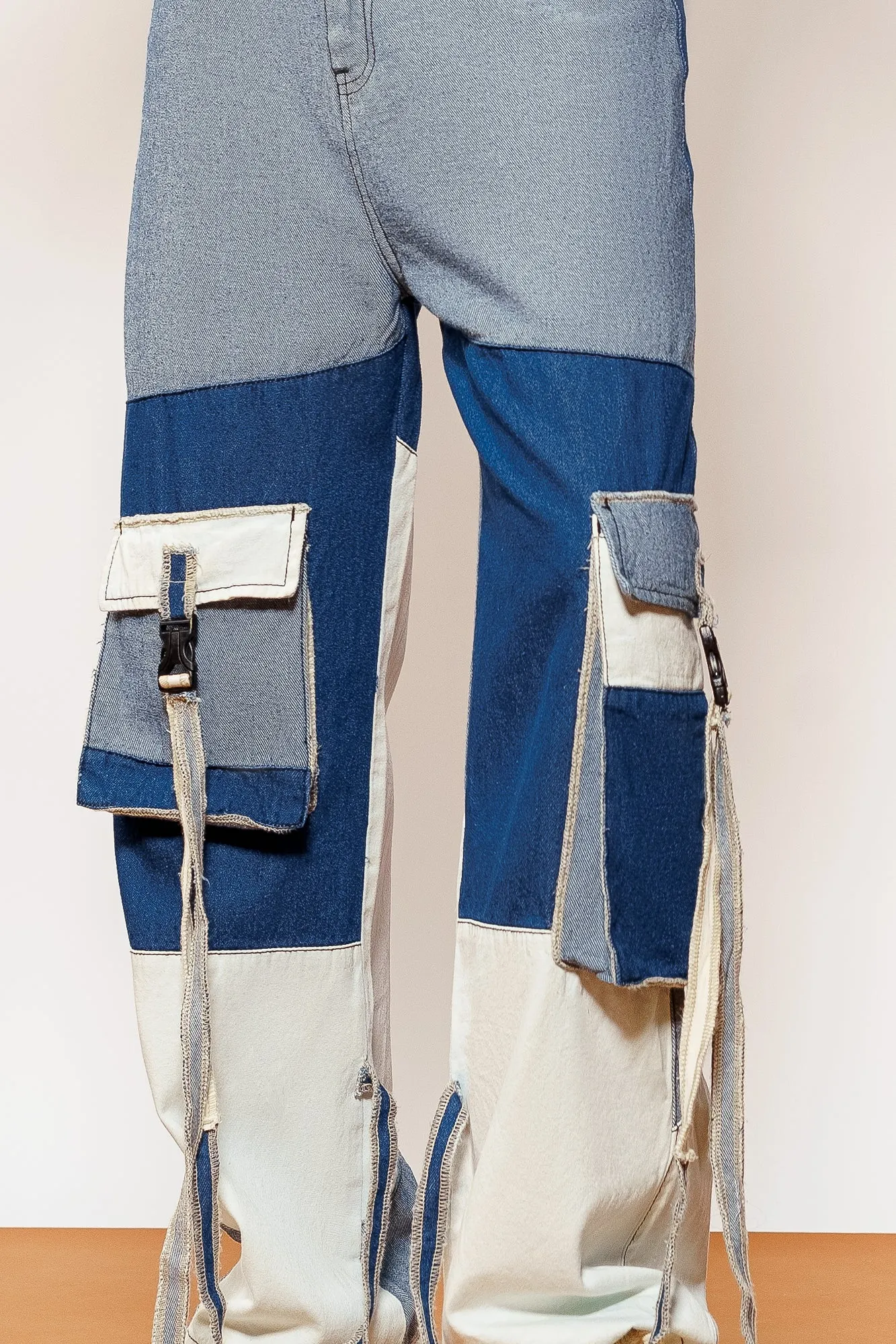 Blue Tone Patched Men's Cargo