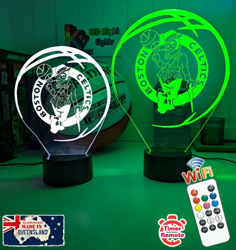 BOSTON CELTICS BASKETBALL 3D LED Night Light Lamp