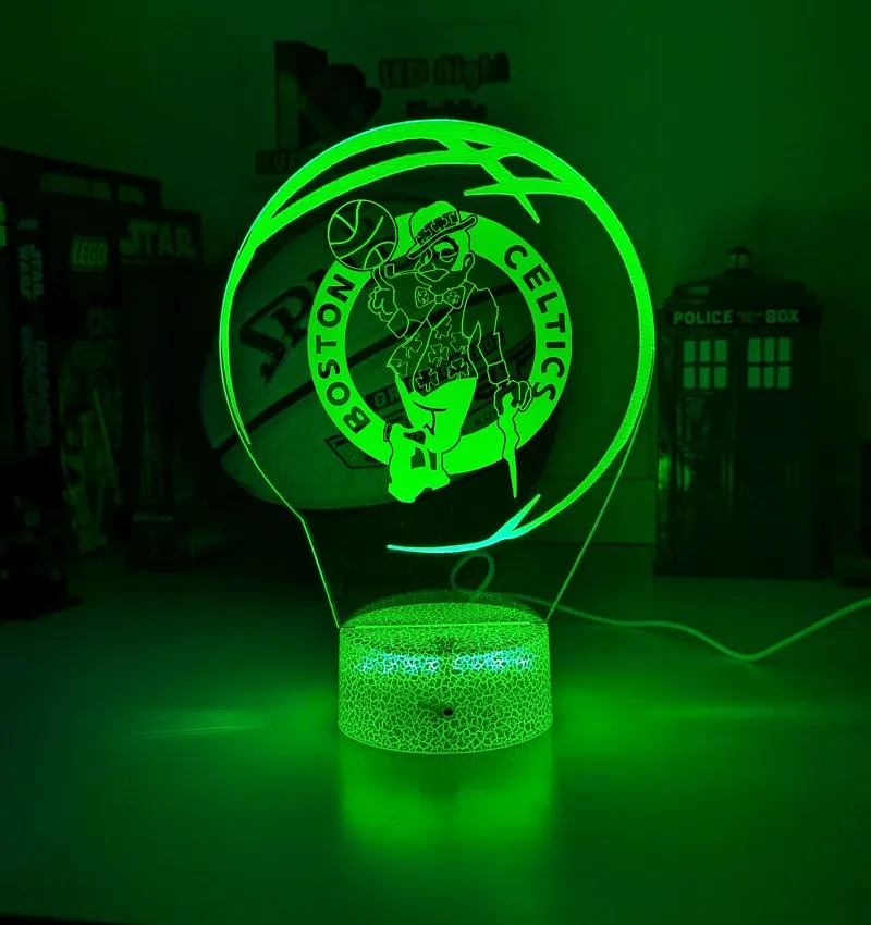 BOSTON CELTICS BASKETBALL 3D LED Night Light Lamp