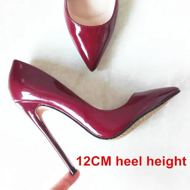 Brand Shoes Woman High Heels Pumps Nude High Heels 12CM Women Shoes High Heels Wedding Shoes Pumps Black Nude Shoes Heels B-0043