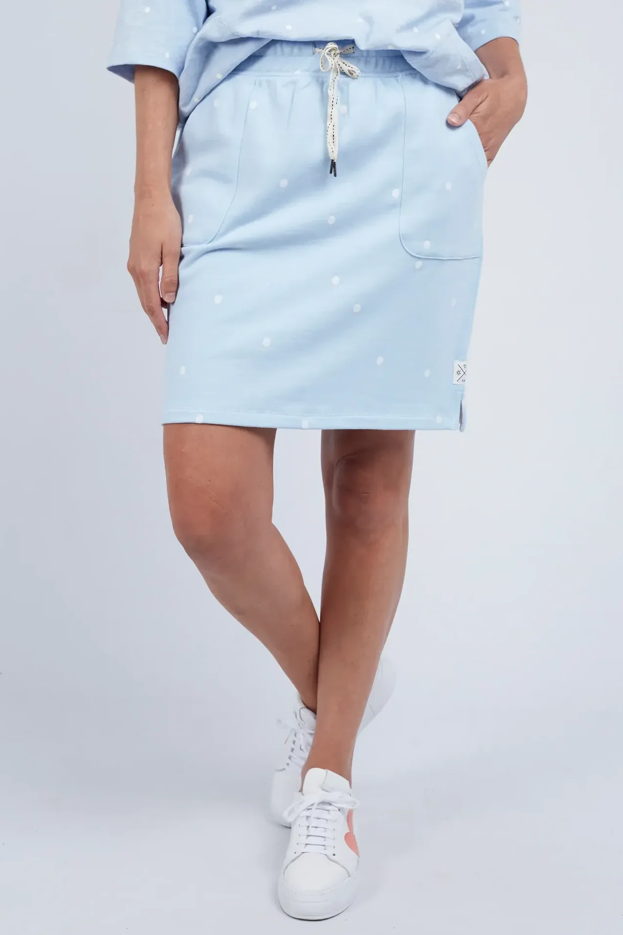 Cassie Skirt in Sky Blue with Spot