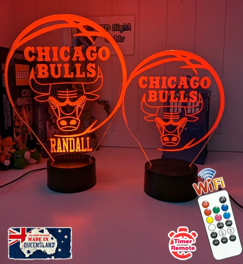 CHICAGO BULLS BASKETBALL Team 3D LED Night Light Lamp