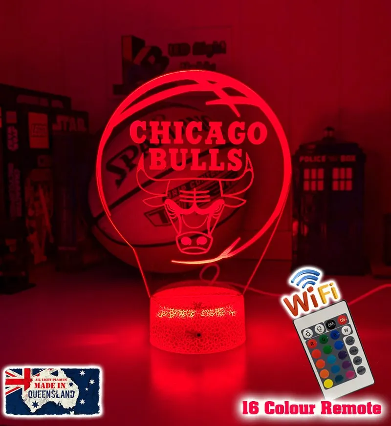 CHICAGO BULLS BASKETBALL Team 3D LED Night Light Lamp