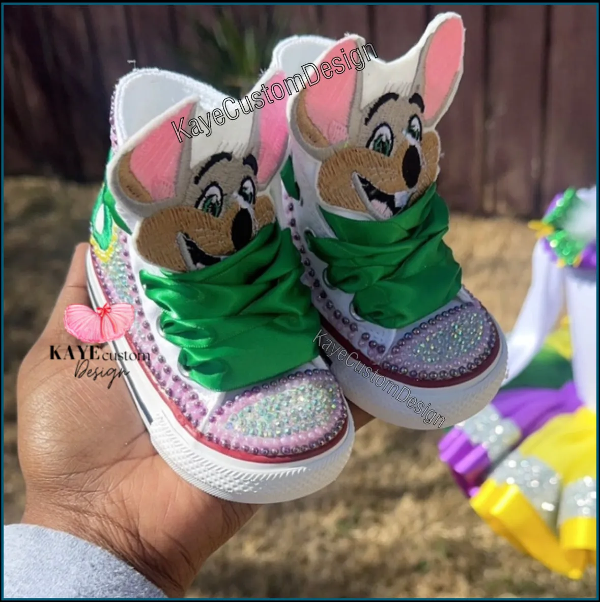 Chuck E Cheese Kids Shoes | Purple Bling Rhinestone Shoes