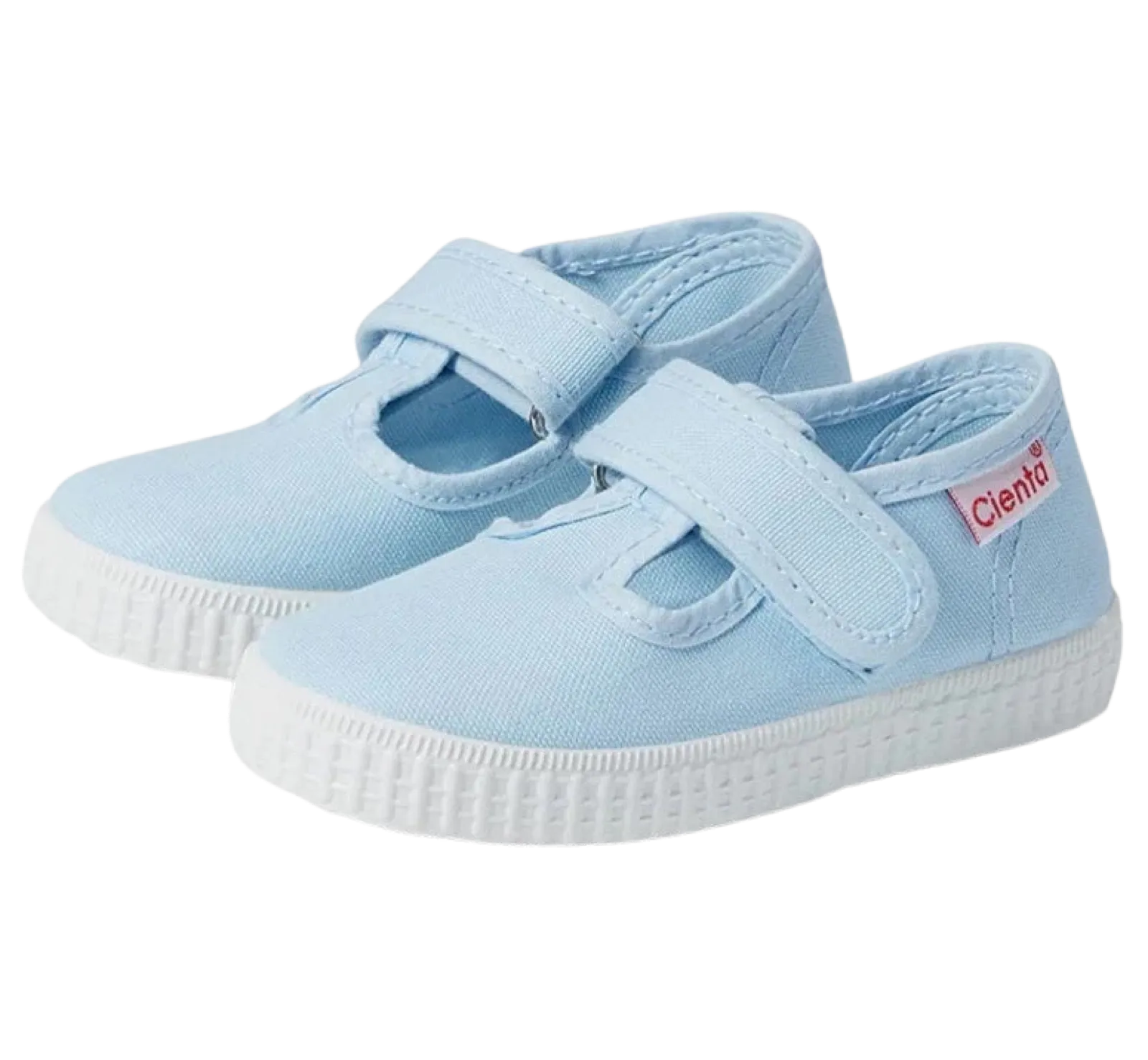 Cienta Light Blue Velcro T-Strap