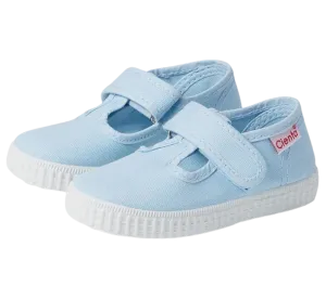 Cienta Light Blue Velcro T-Strap