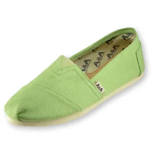 Classic Green Canvas Slip On Shoes for Women